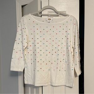 Rainbow Polka Dot White Tee